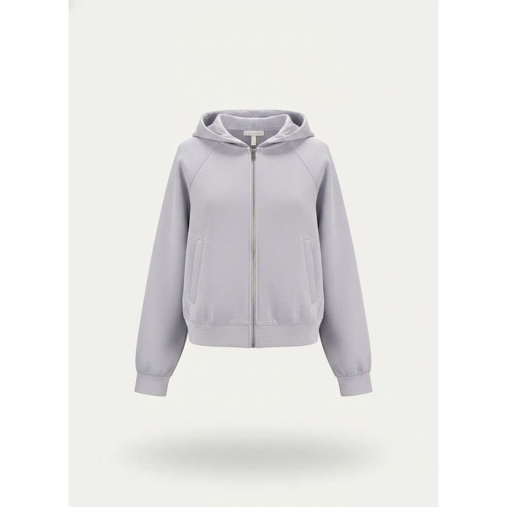 Glow Motion Womens Lavender Full Zip Cropped Hoodie Sweatshirt Size S Lavender